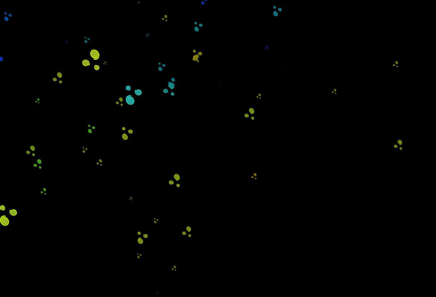 Dark Blue, Yellow vector pattern with lines, ovals.