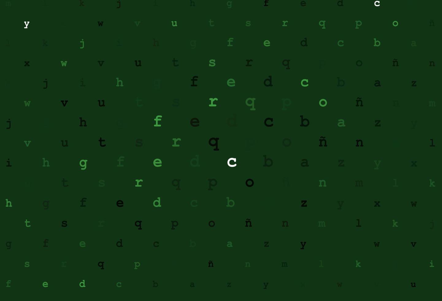 Dark green vector pattern with ABC symbols.