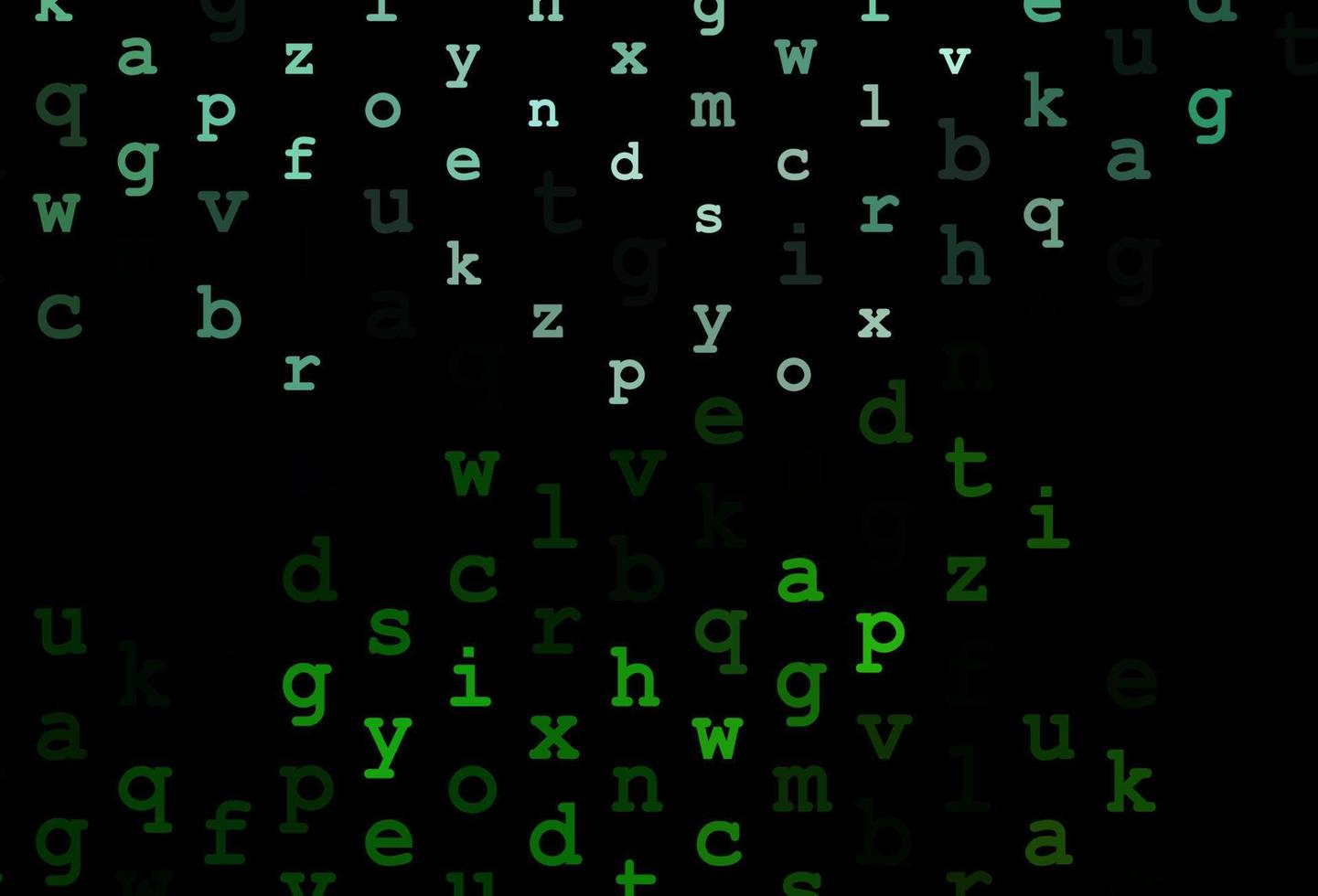 Dark green vector pattern with ABC symbols.