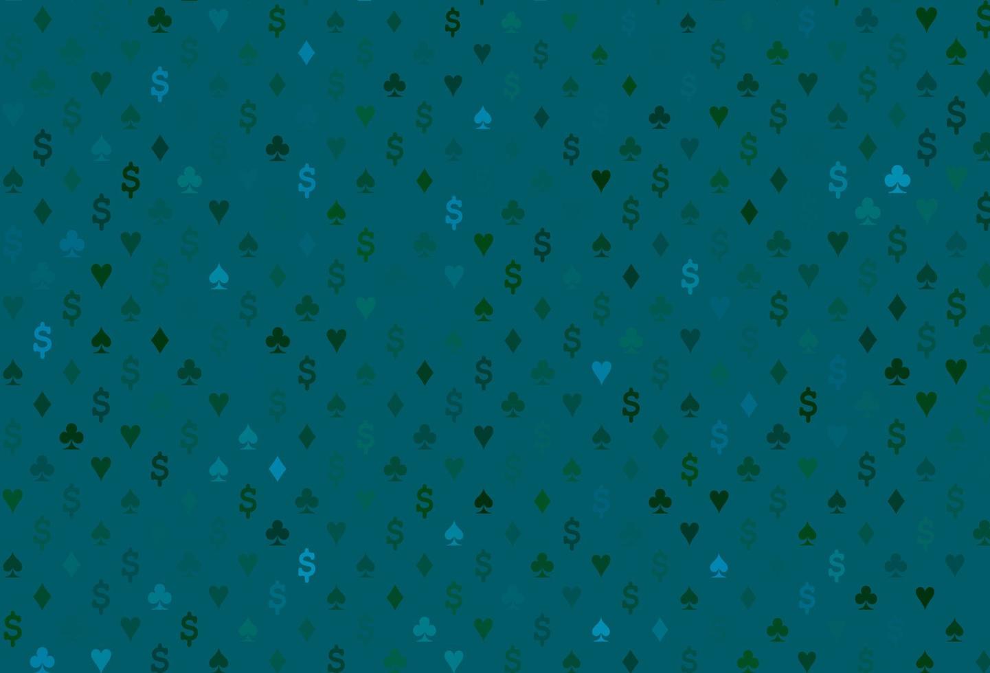 textura de vector azul oscuro, verde con naipes.