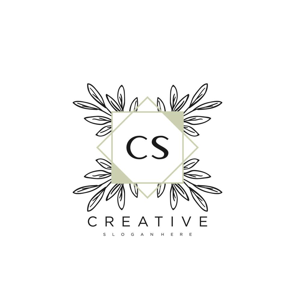 cs letra inicial flor logotipo plantilla vector premium vector art