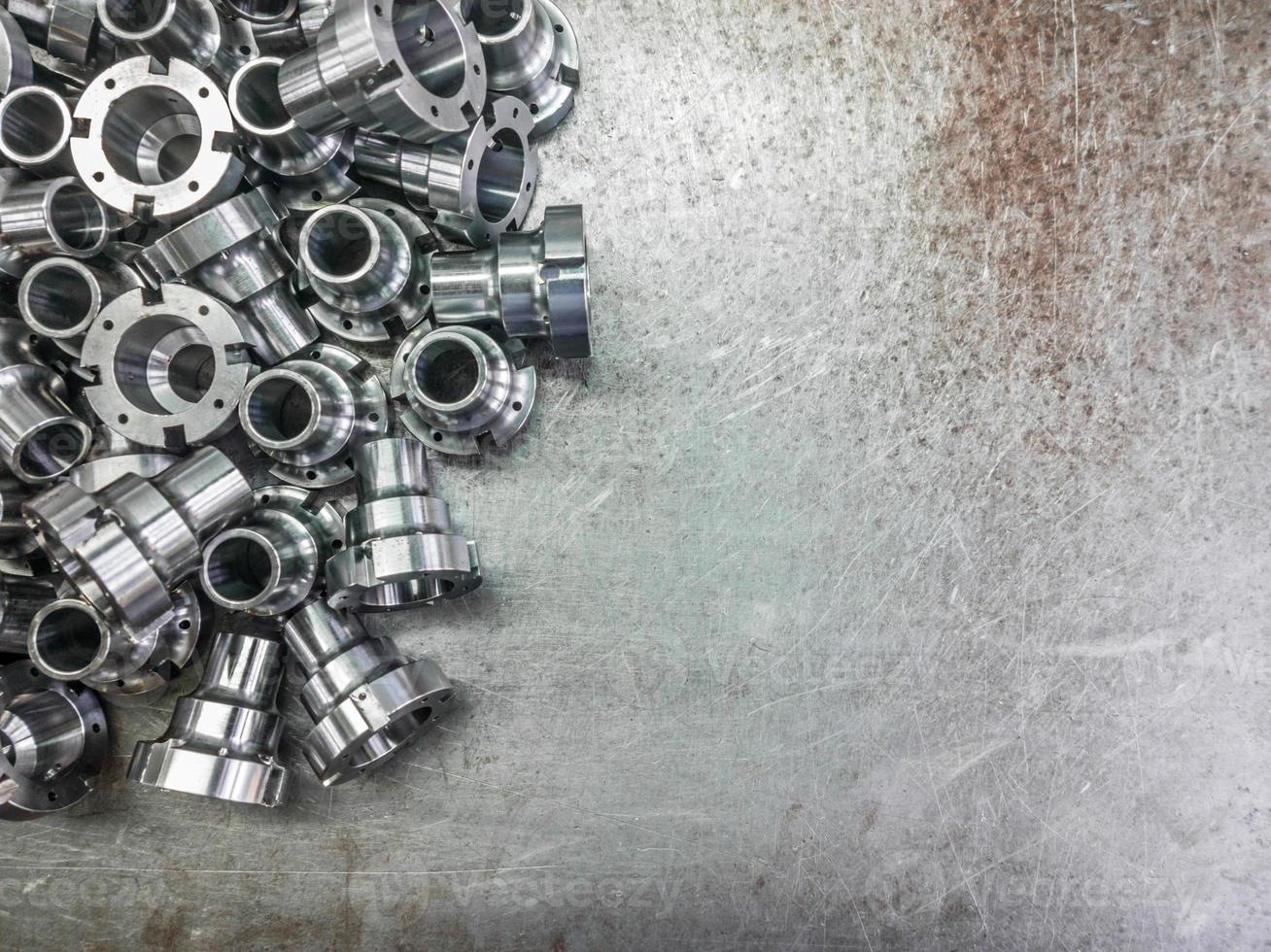 Shiny steel parts background photo