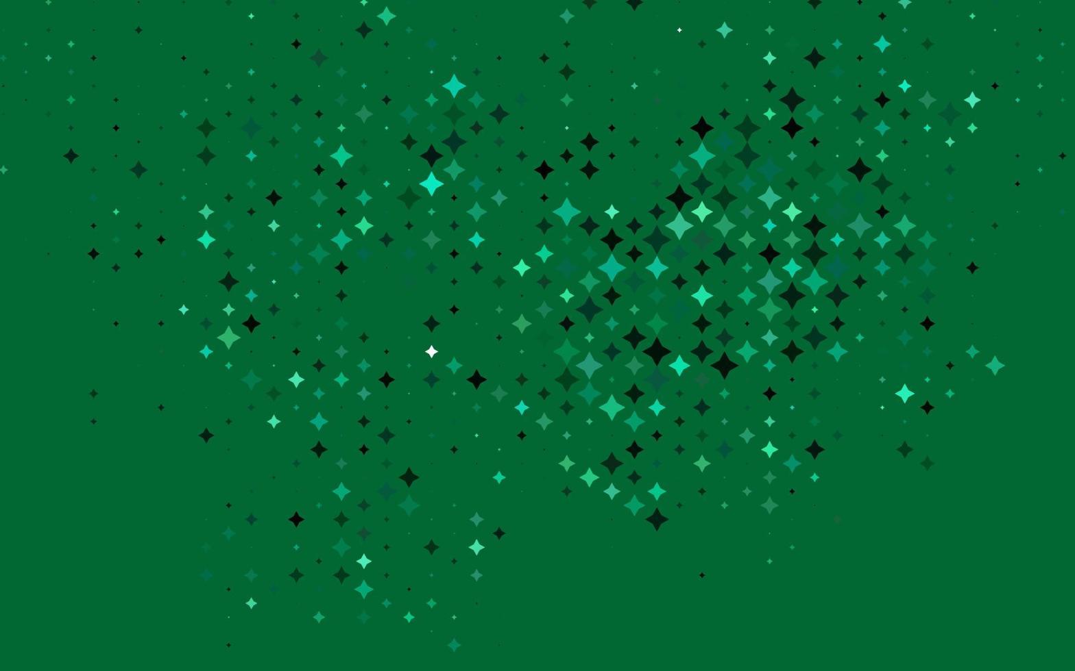 cubierta vectorial verde claro con estrellas pequeñas y grandes. vector