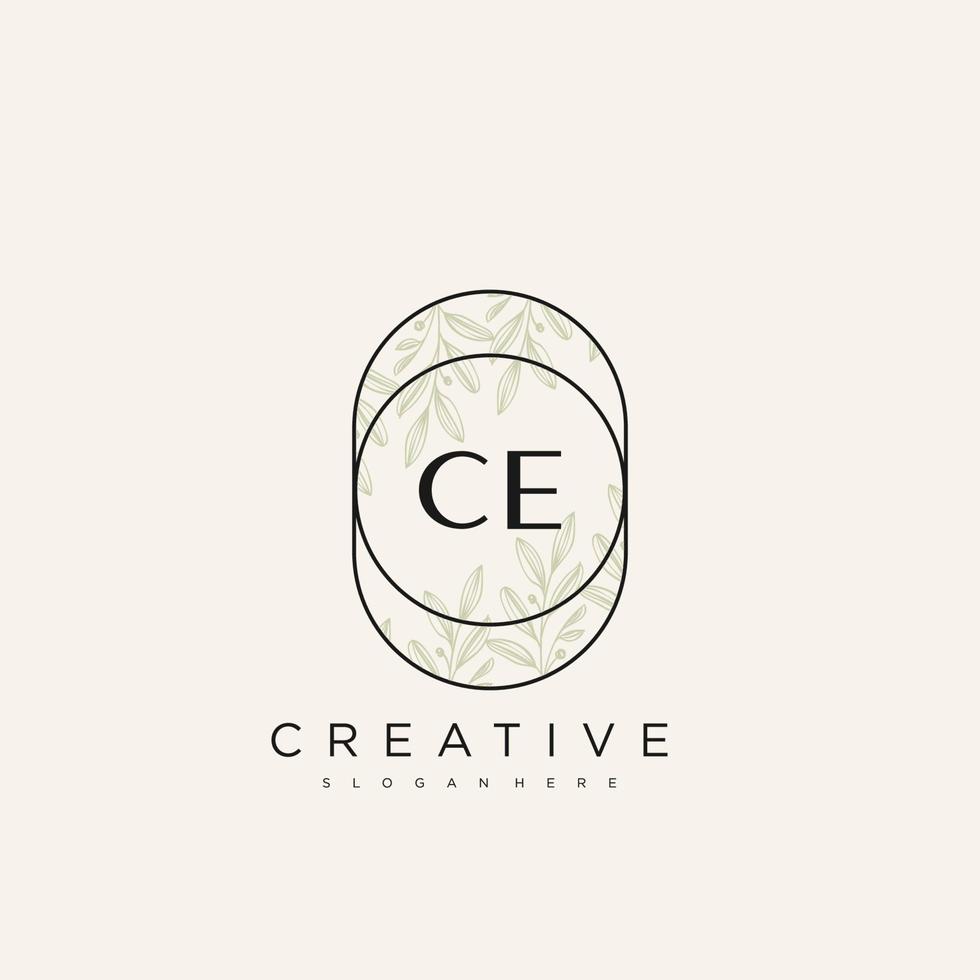 CE Initial Letter Flower Logo Template Vector premium vector art