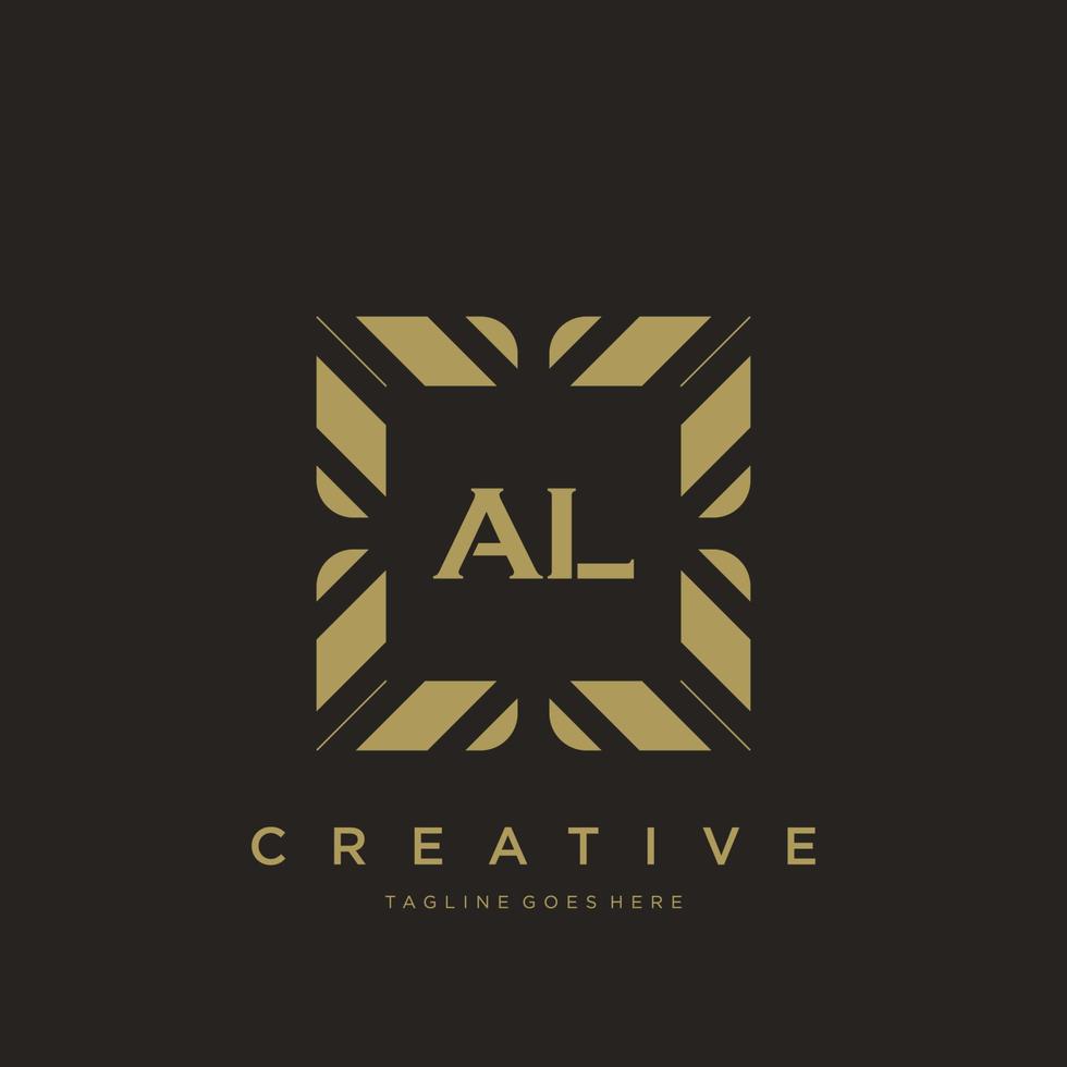 AL initial letter luxury ornament monogram logo template vector
