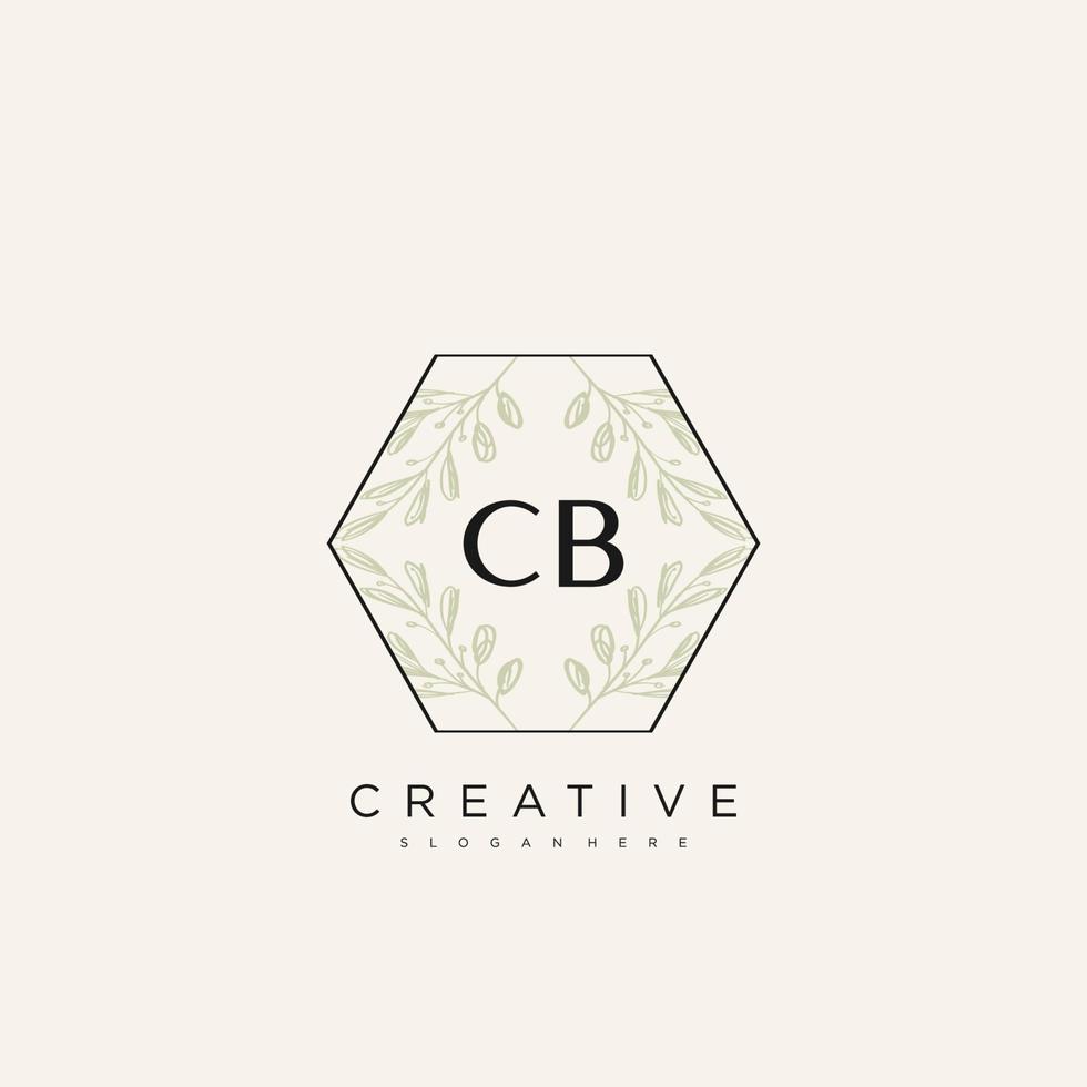 CB Initial Letter Flower Logo Template Vector premium vector art