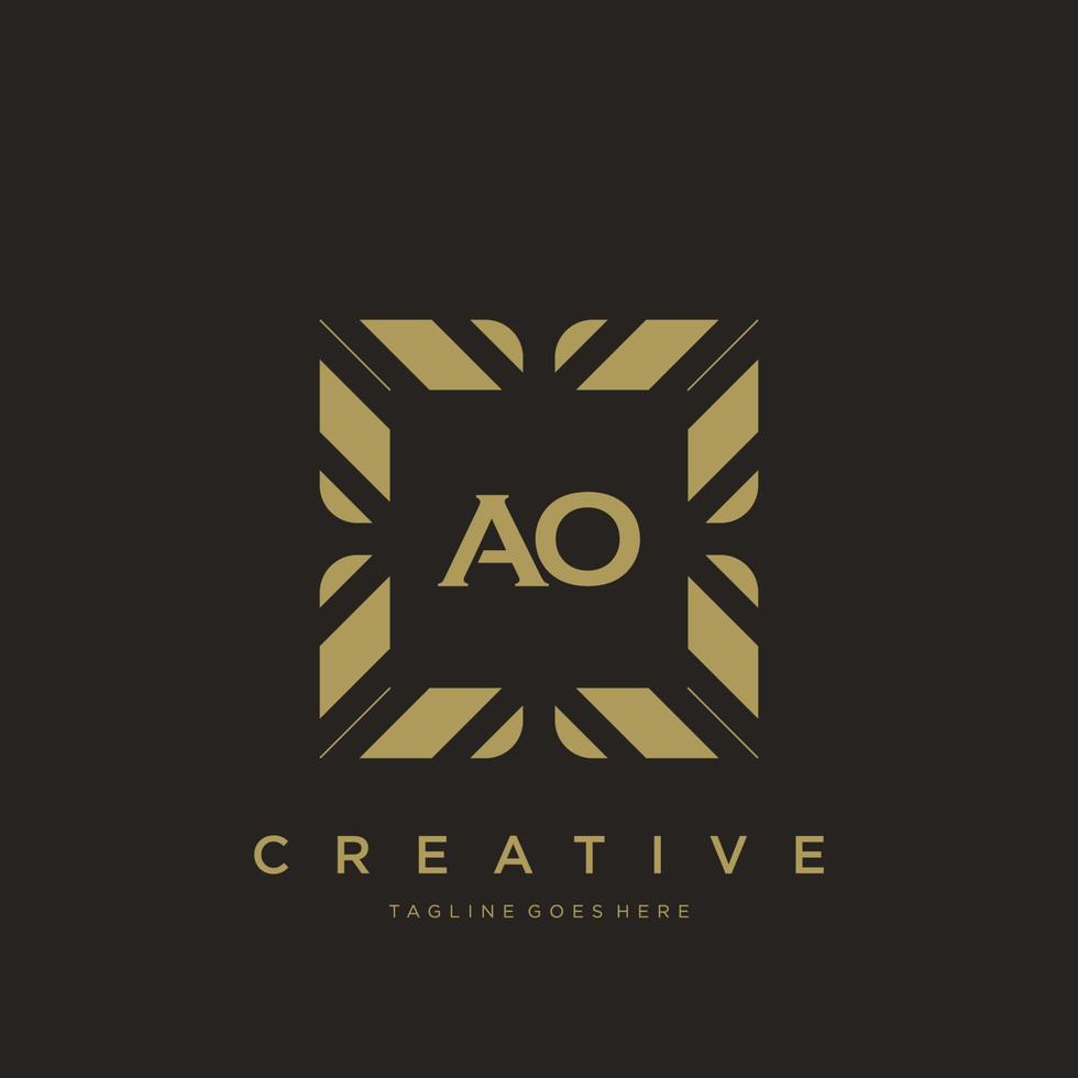 AO initial letter luxury ornament monogram logo template vector