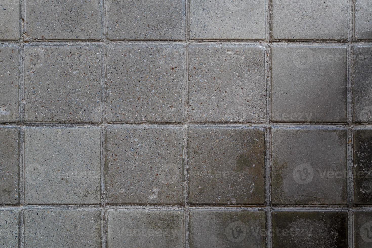 textura de suelo de baldosas de hormigón gris soviético antiguo y fondo de fotograma completo foto