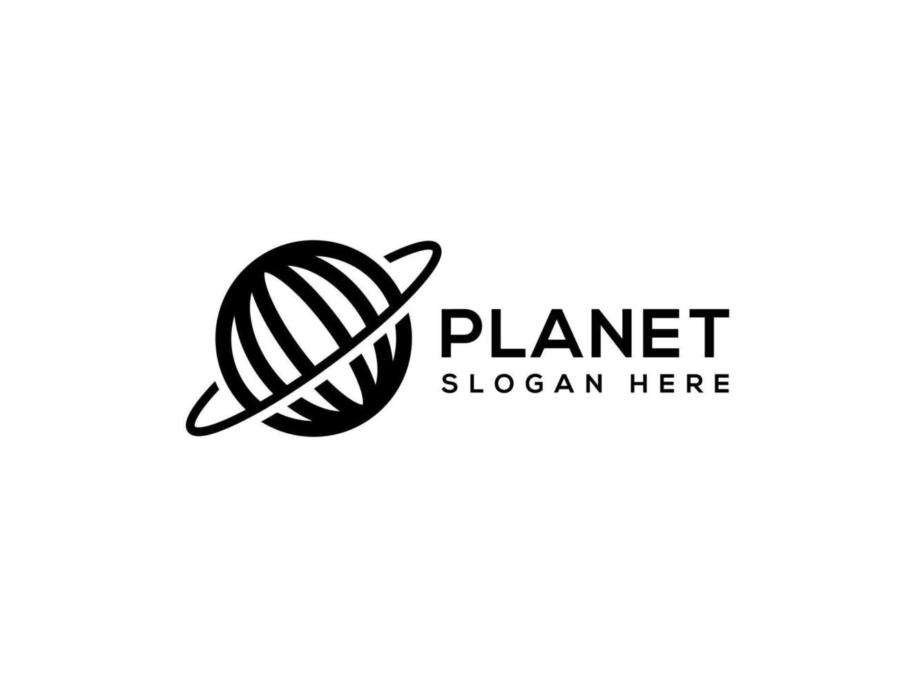 plantilla de diseño de logotipo de planeta simple plantilla de diseño de logotipo sobre fondo blanco. adecuado para logotipo astronómico vector