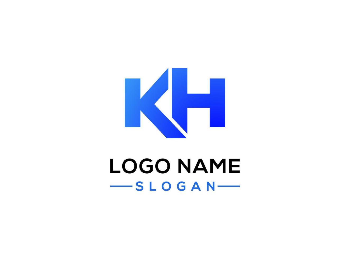 Simple letter KH logo design template on white background. suitable for personal logo branding vector