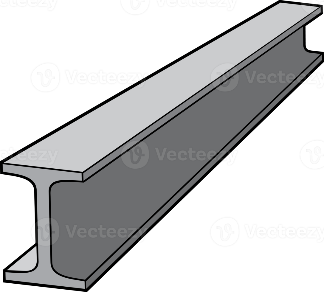 Metal - Rolled Rail Piece for Construction Works png