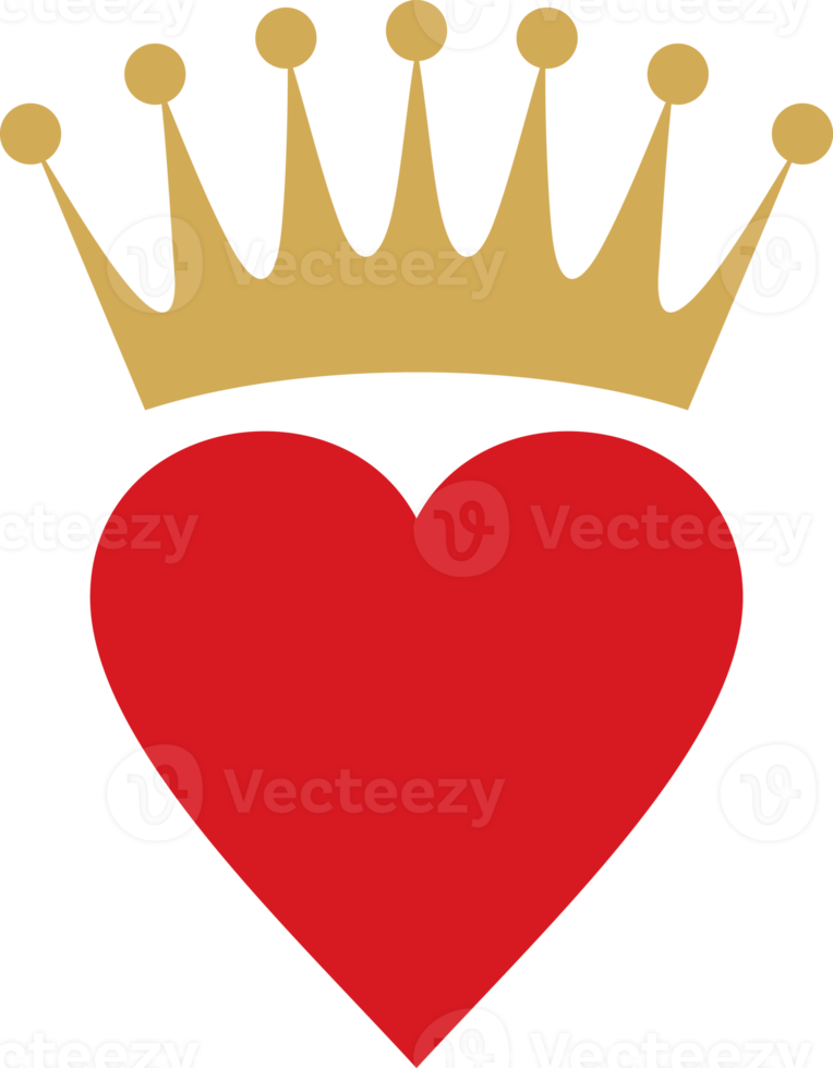 Heart with Crown Color png