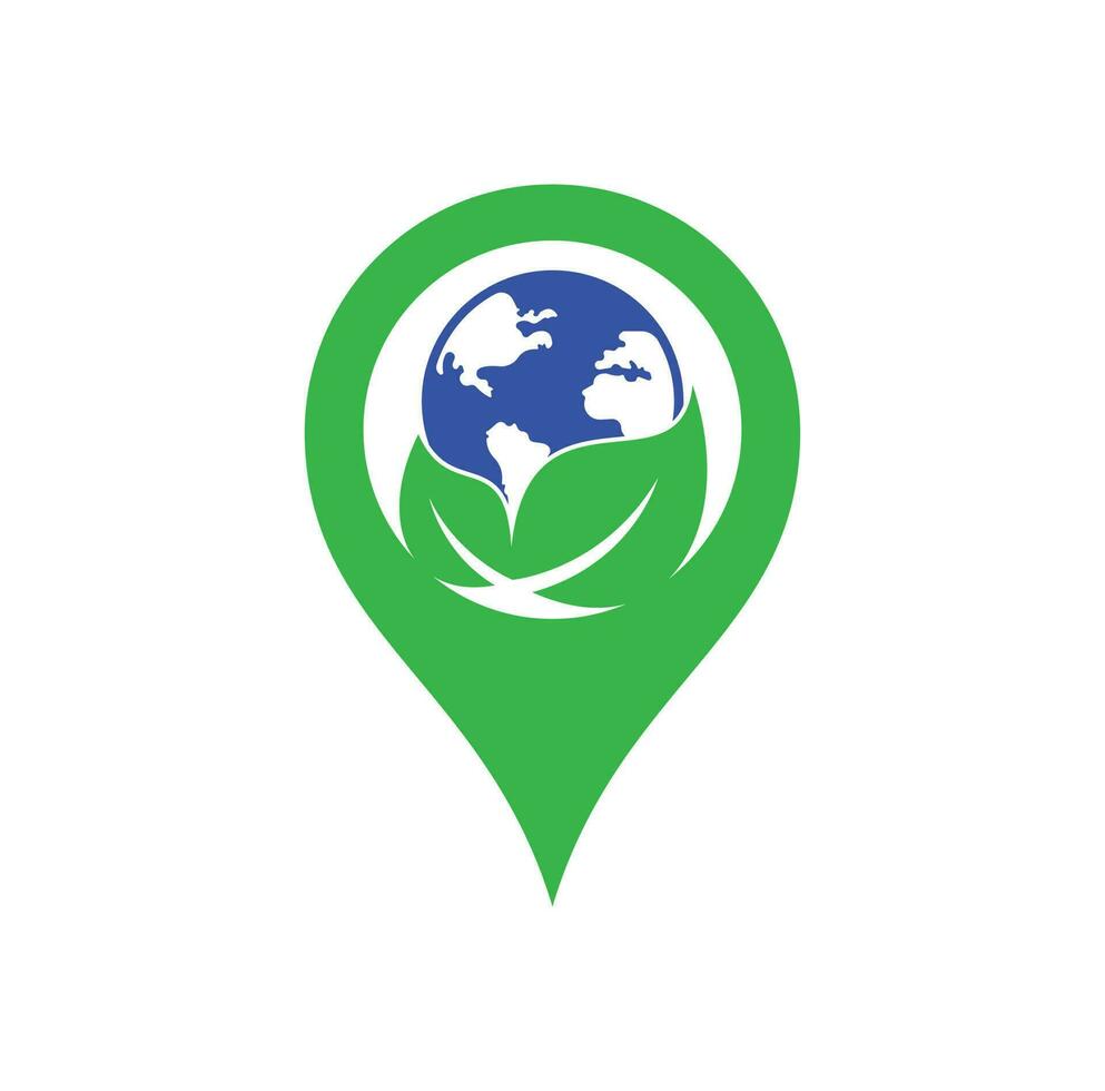 Globe leaf logo icon vector. Earth and leaf logo combination. Planet and eco symbol or icon vector