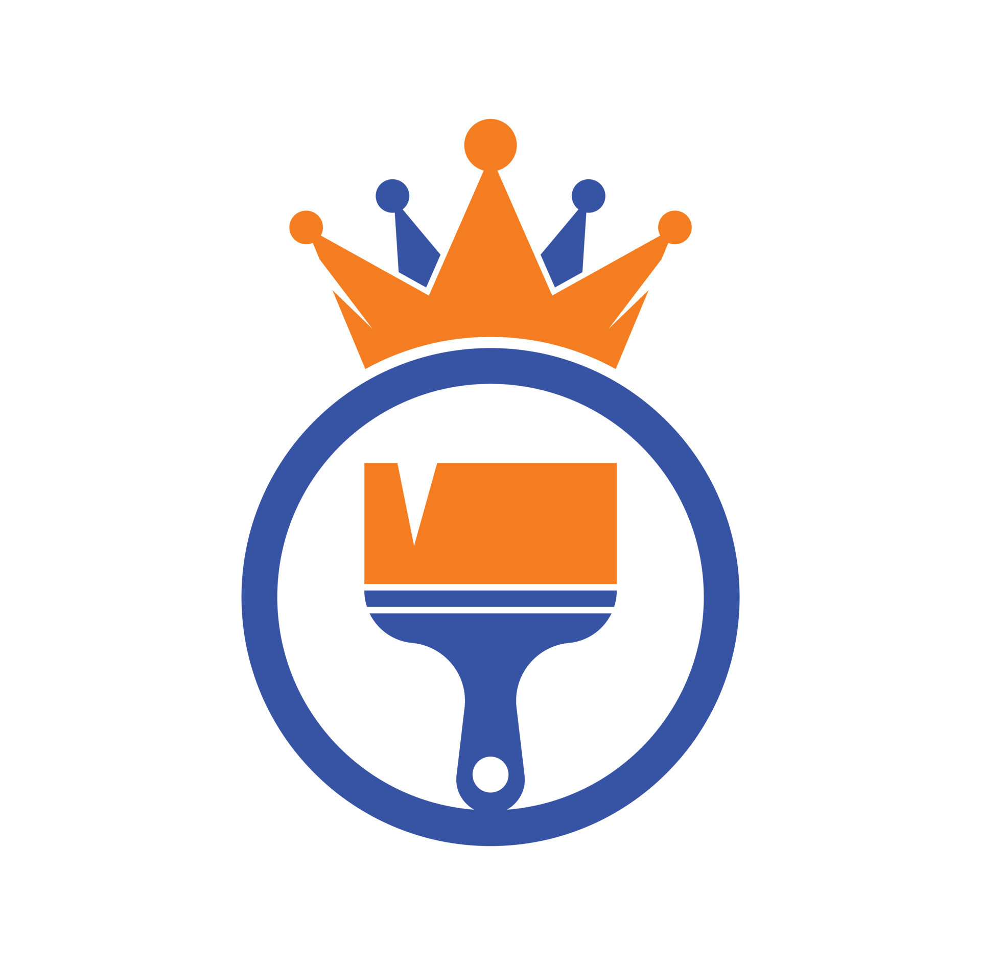 King paint vector logo design. Crown and paint brush icon. 12636667