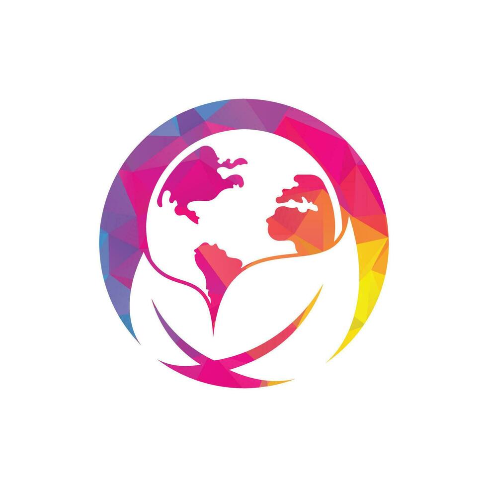 Globe leaf logo icon vector. Earth and leaf logo combination. Planet and eco symbol or icon vector