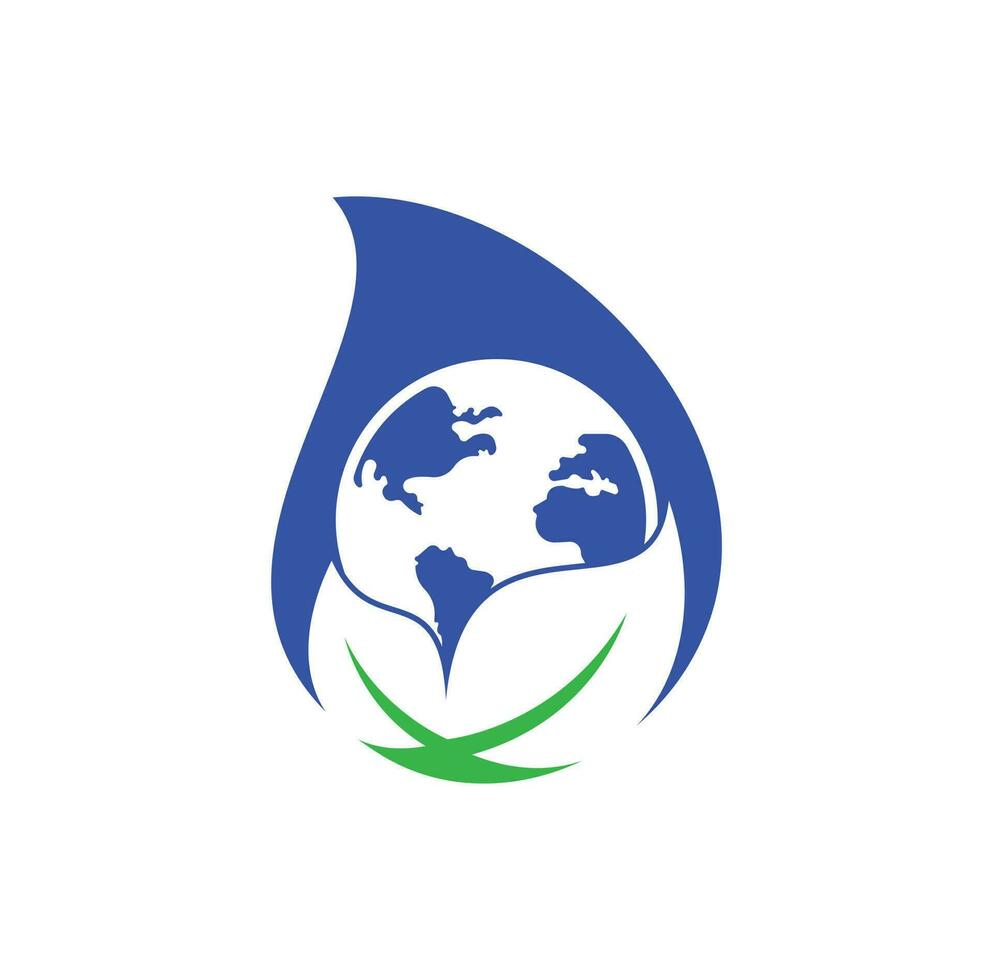 Globe leaf logo icon vector. Earth and leaf logo combination. Planet and eco symbol or icon vector