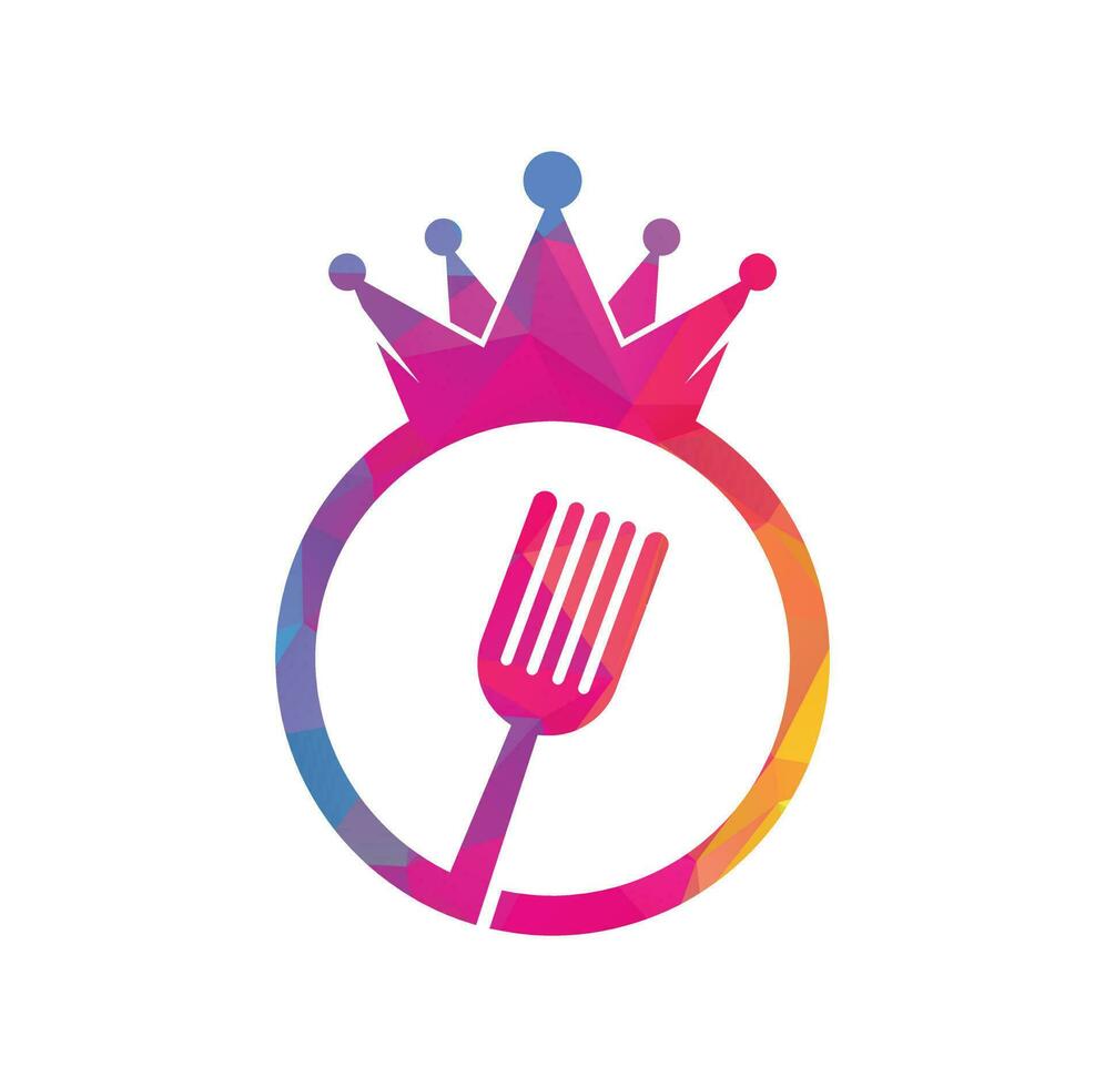 Food kingdom vector logo design. Royal food logo concept.