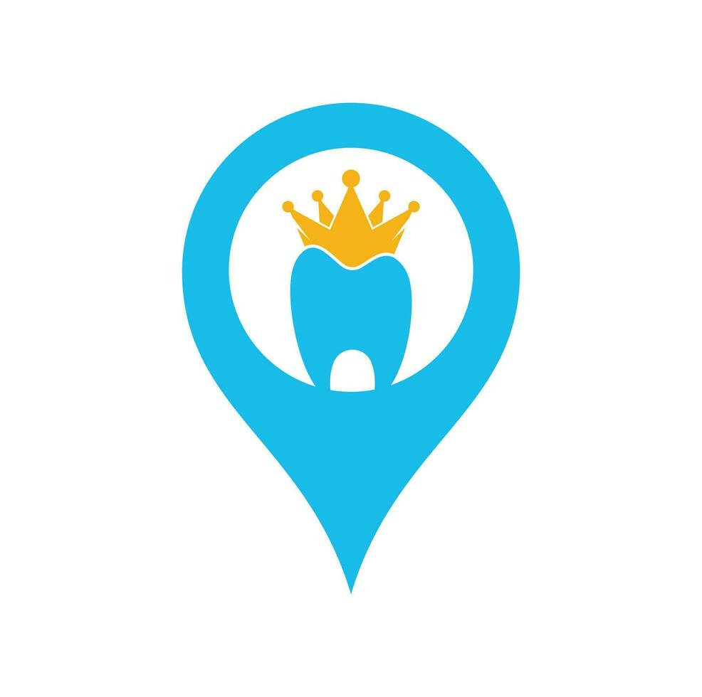 king dental y gps logo diseños concepto vector. símbolo del logotipo de salud dental. vector