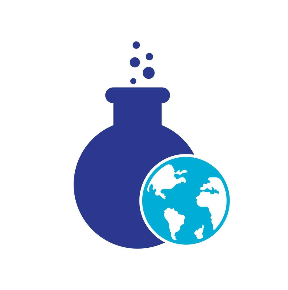 World lab logo template illustration. Globe lab logo icon design. vector