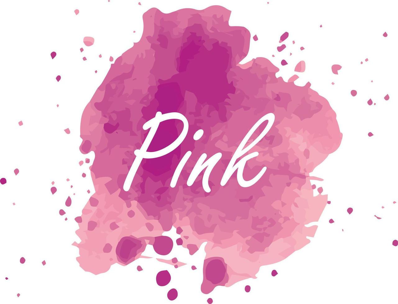 Pink with watercolor splash background. Watercolor splash on a white background. Vector watercolor texture in pink color. Ink paint brush stain. Purple soft light blot. Watercolor violet splash