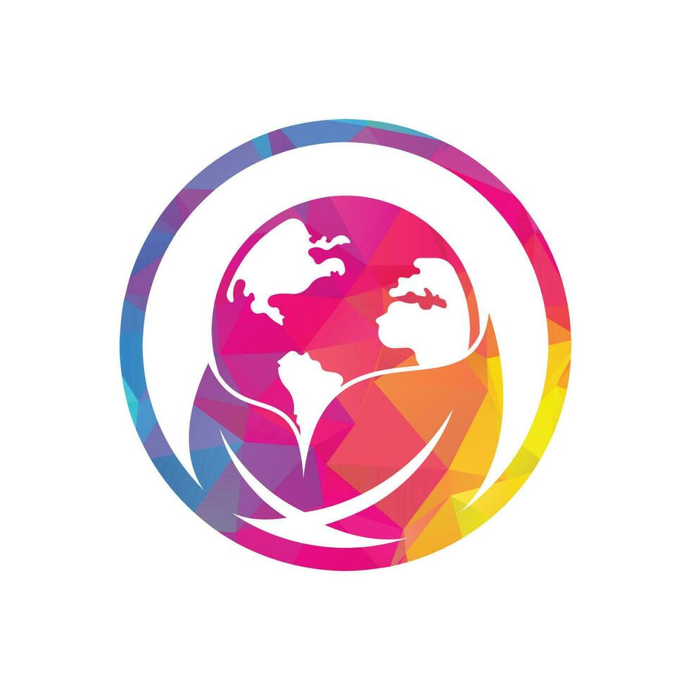 Globe leaf logo icon vector. Earth and leaf logo combination. Planet and eco symbol or icon vector