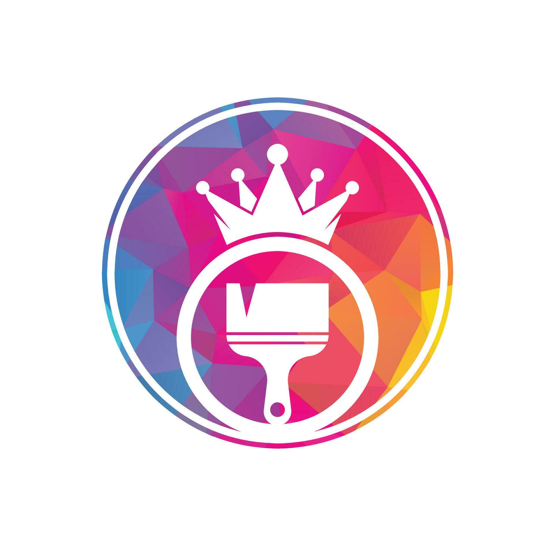 King paint vector logo design. Crown and paint brush icon. 12637092