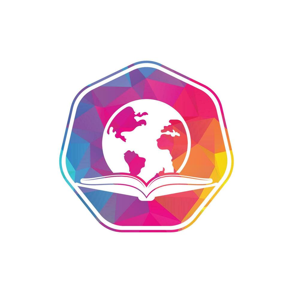 Book education logo icon vector. Education globe logo. Globe with book icon design. vector