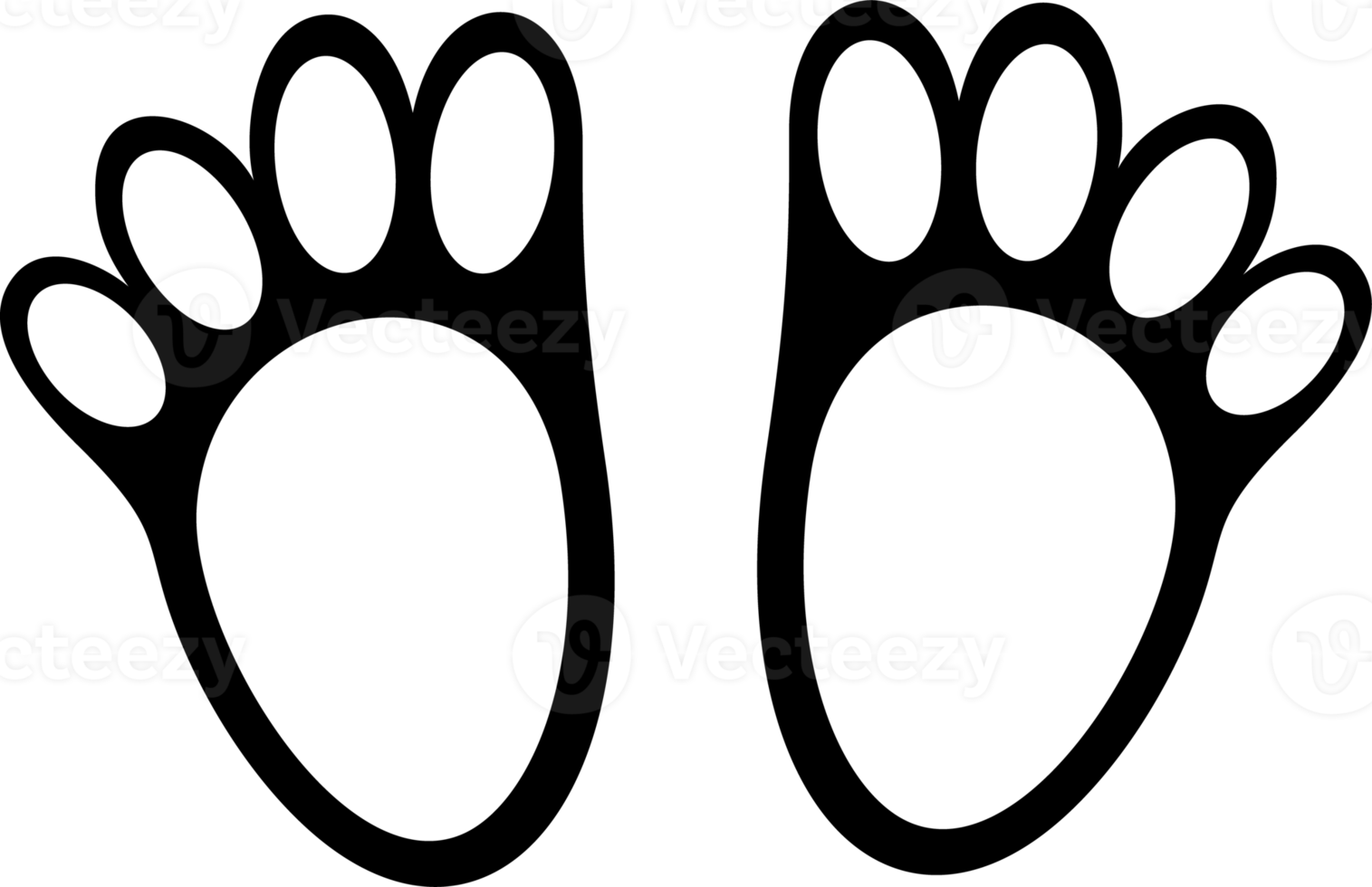 Rabbit Footprints Black and White png