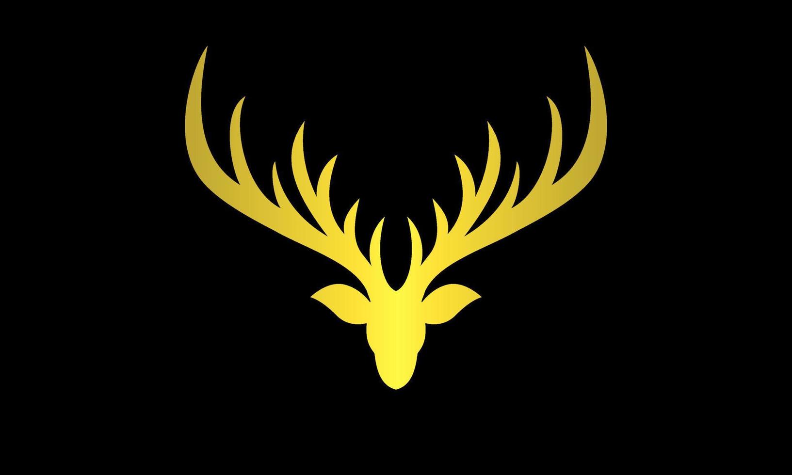 vector illustration of gold deer head icon sign. Luxury, modern and elegant design can be used for any business such as real estate, residential, high end property agency