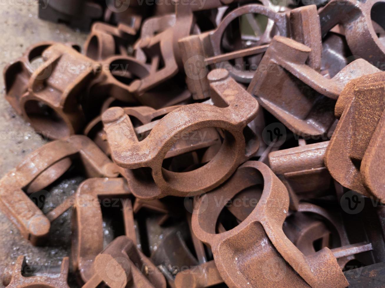 rusted steel parts close-up background with selective focus photo