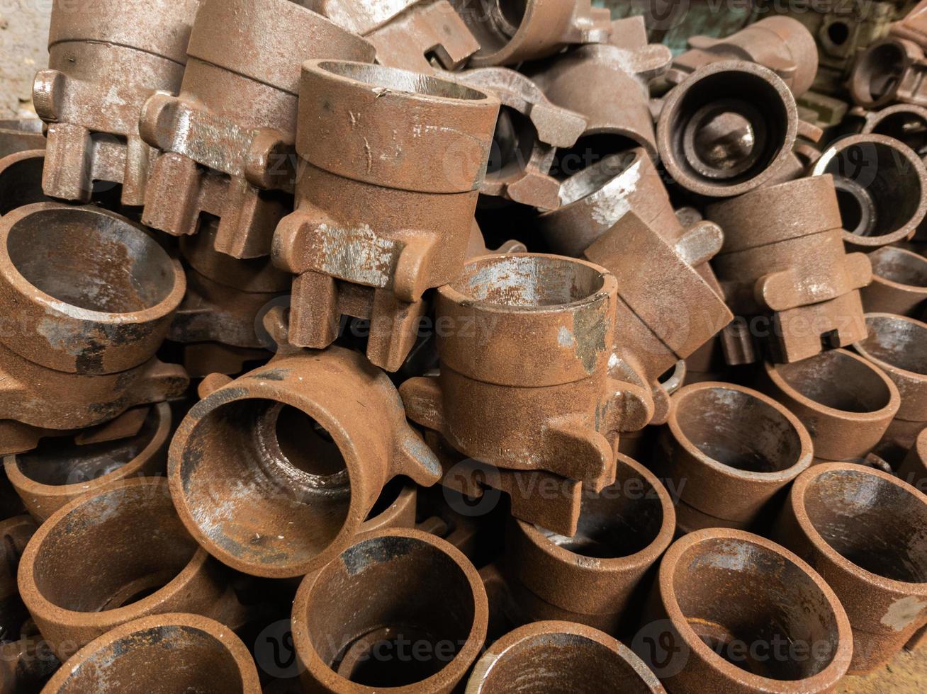 rusted steel parts close-up background with selective focus photo