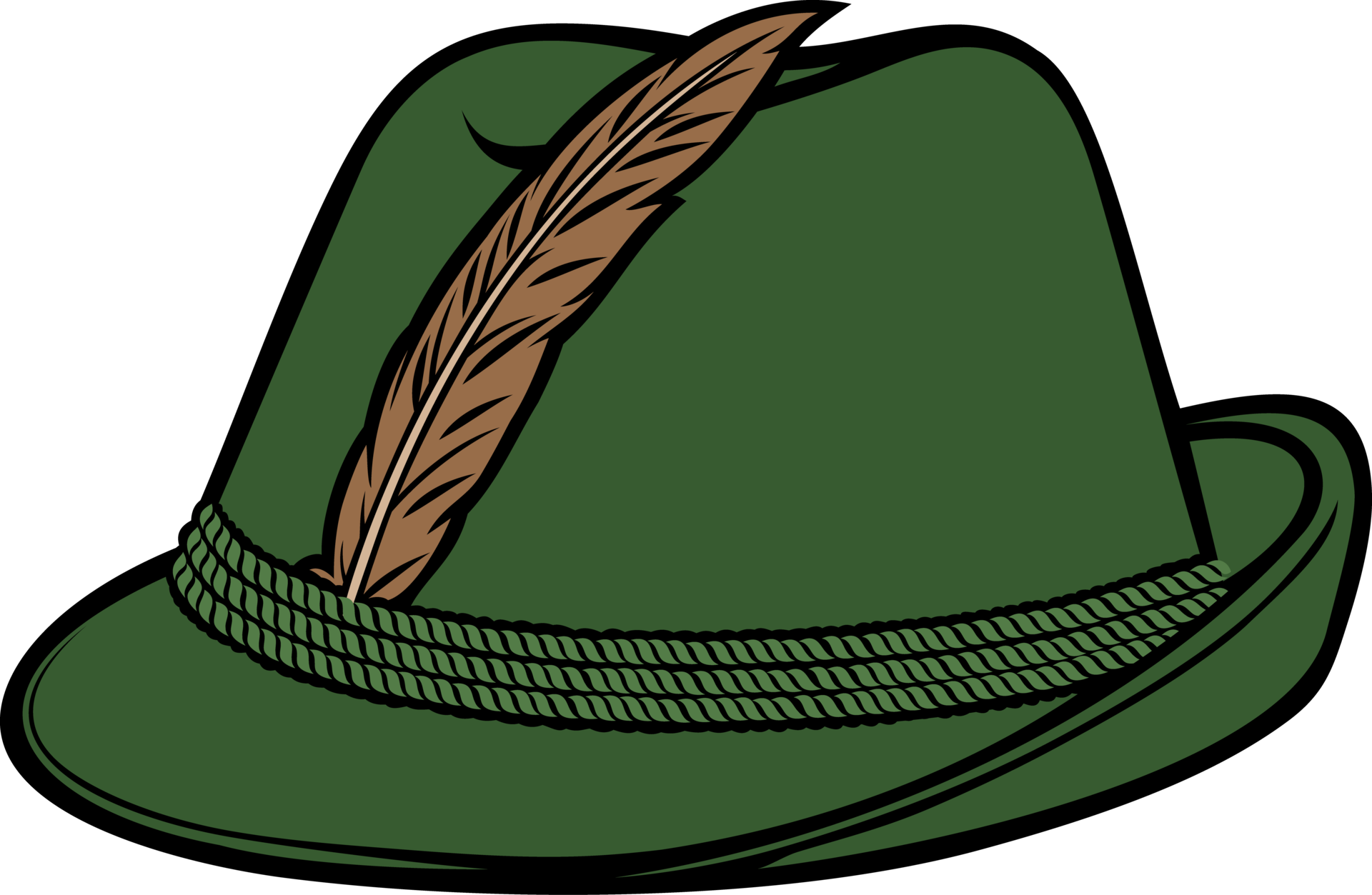 sombrero de caza alemán con pluma y cuerda 12637708 PNG