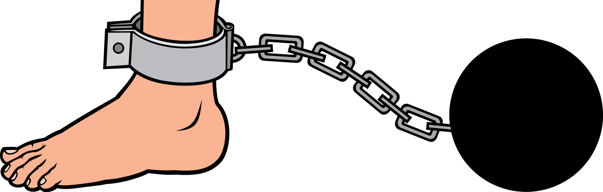 Leg with Iron Chain with Shackle and Ball 12637713 PNG