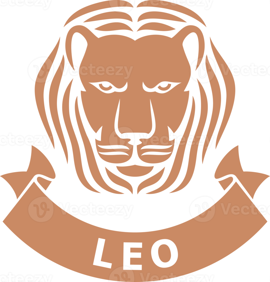 Leo zodiaco cartello colore png