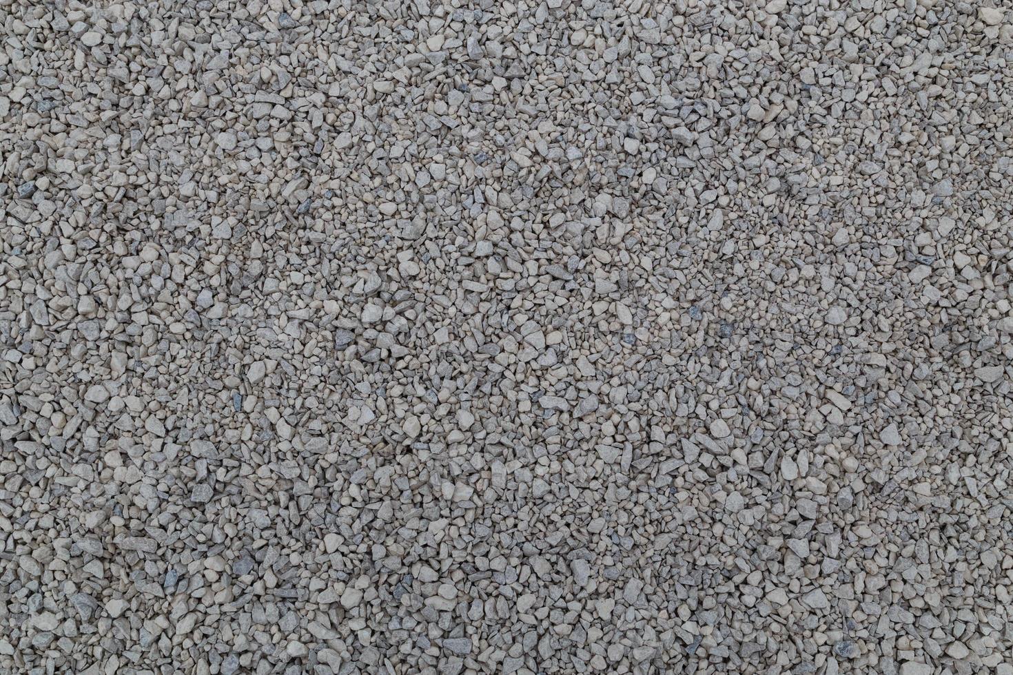 Dry white limestone ballast flat full frame background. Small gray dusty broken macadam stones texture. photo
