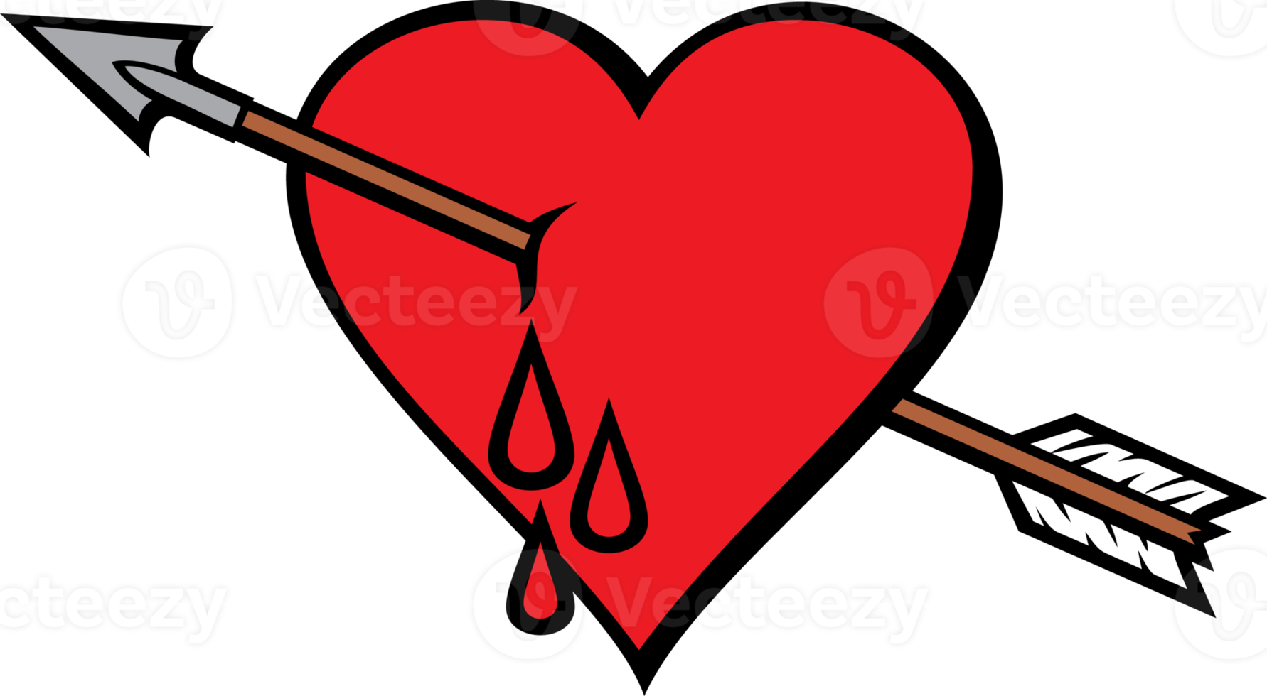 Heart with Arrow Design png
