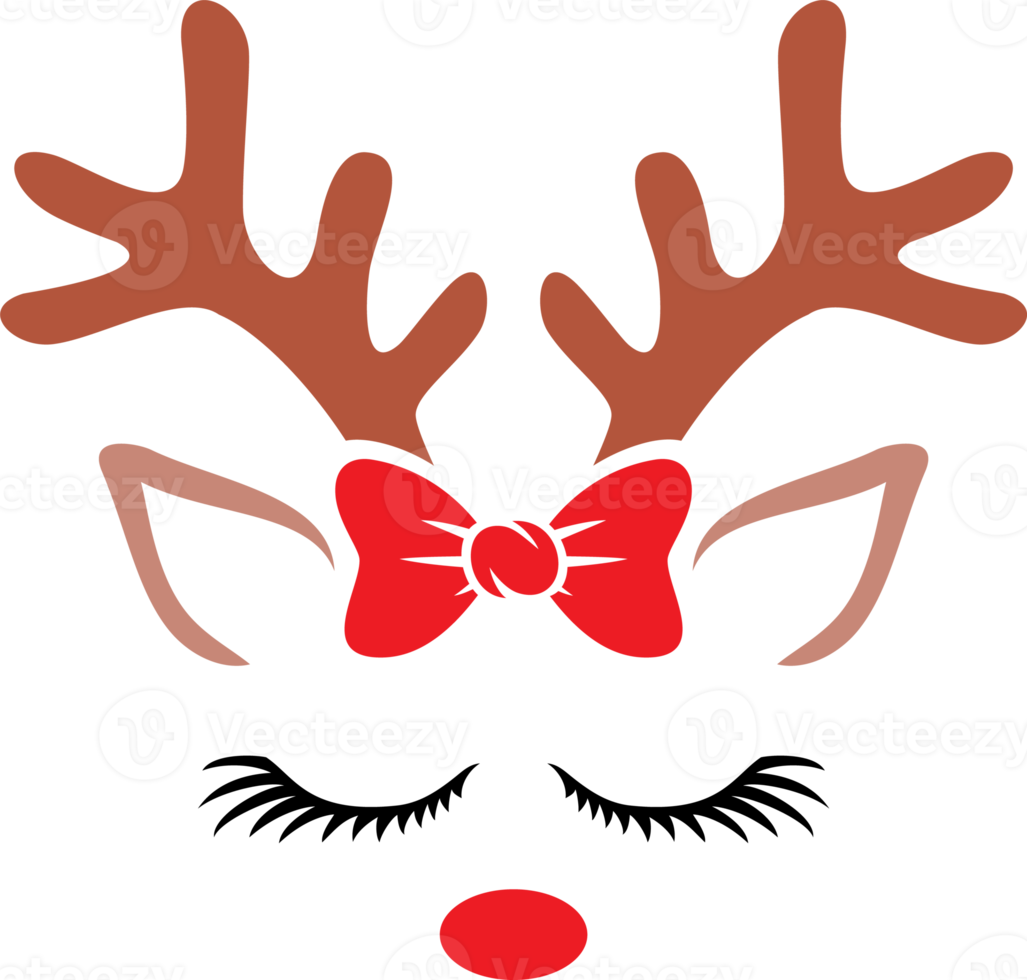 Christmas Reindeer with Bow png