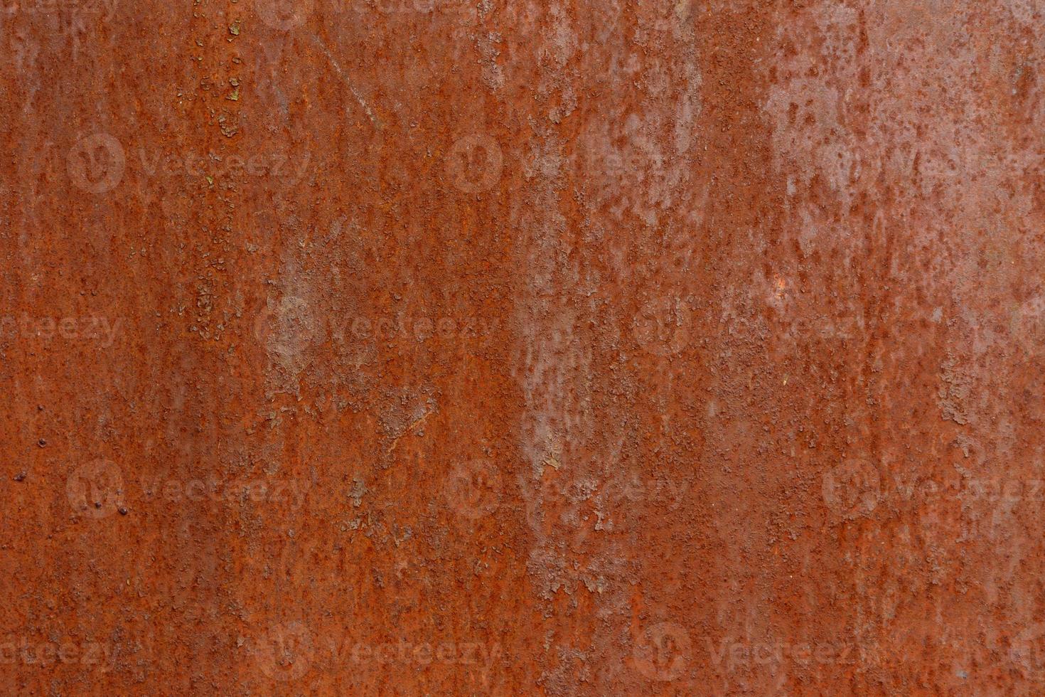 flat dry red rusted iron surface close-up background and texture photo