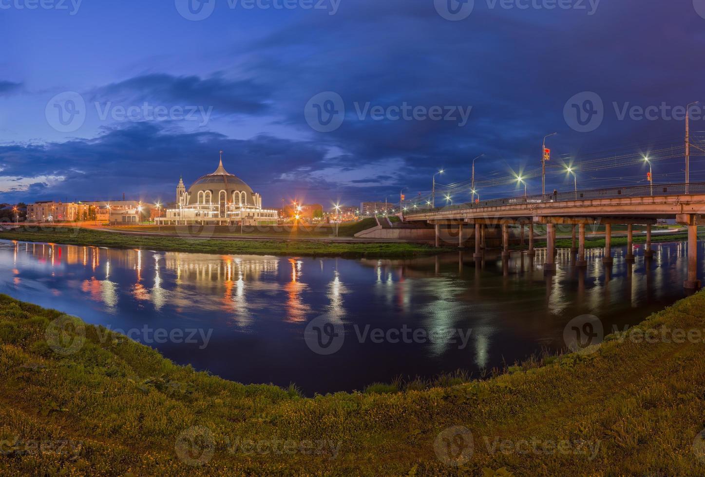 Night Tula wide angle view on Upa river and Arms Museum photo