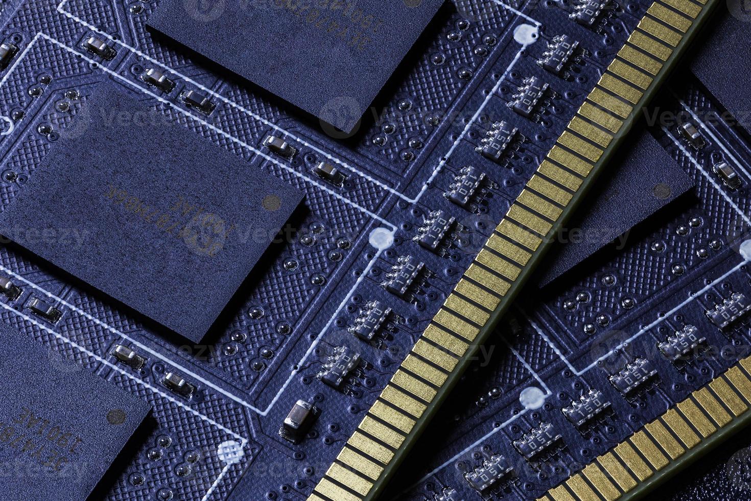 black pc memory universal dark cloesup background with selective focus photo