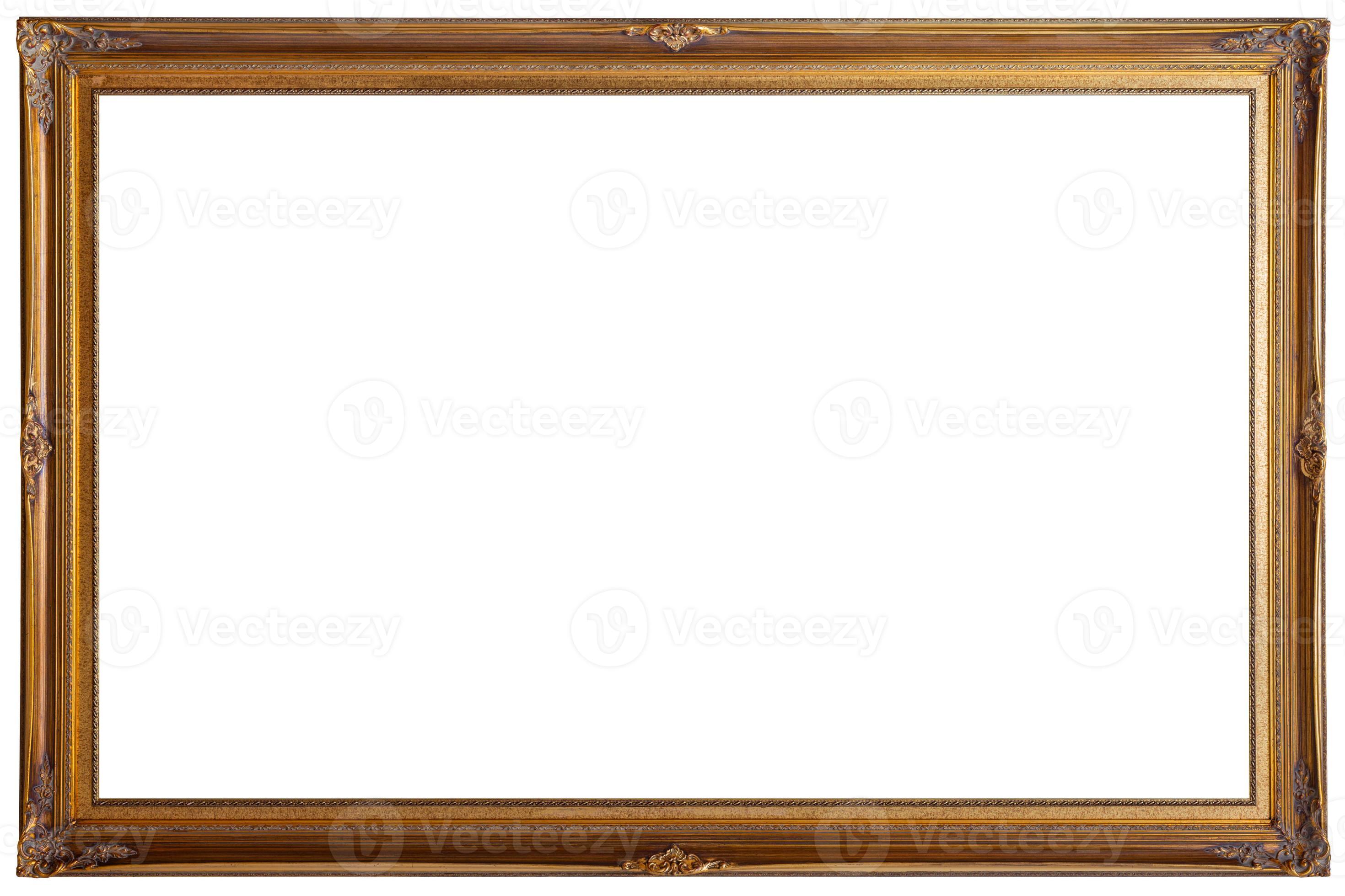 vintage wooden painting frame mockup isolated on white background 12639095 Stock Photo at Vecteezy