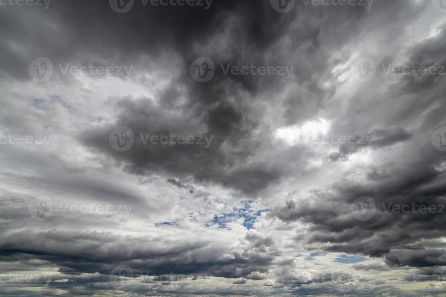 wide angle cloudscape before rain at july daylight in continental europe photo