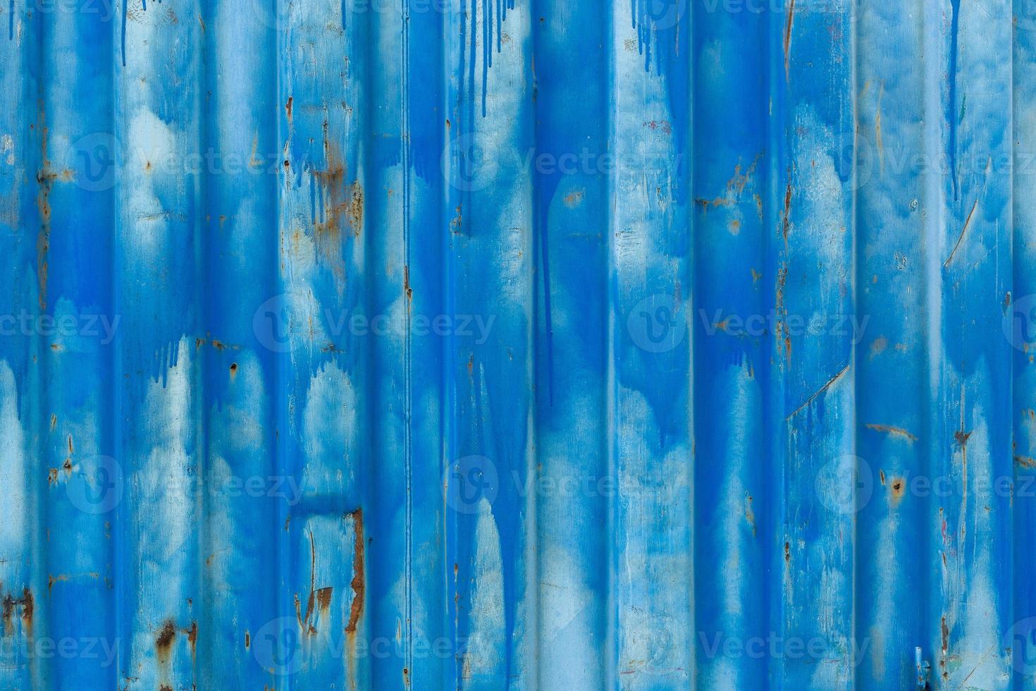 outside wall of old blue iso freight container - background and texture photo