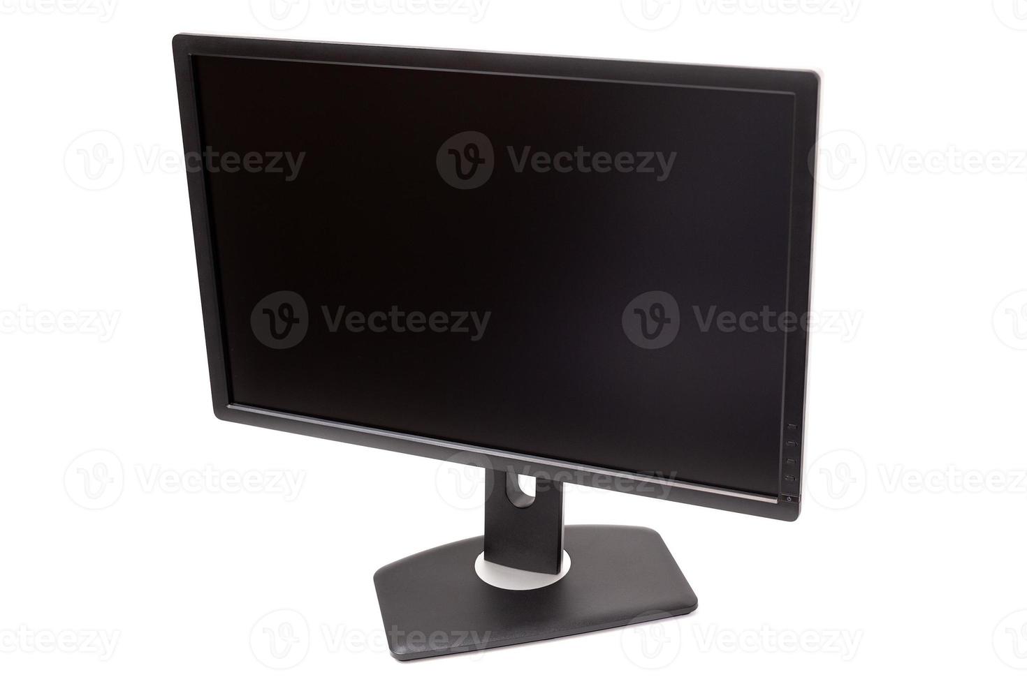 black IPS WUXGA monitor isolated on white background photo