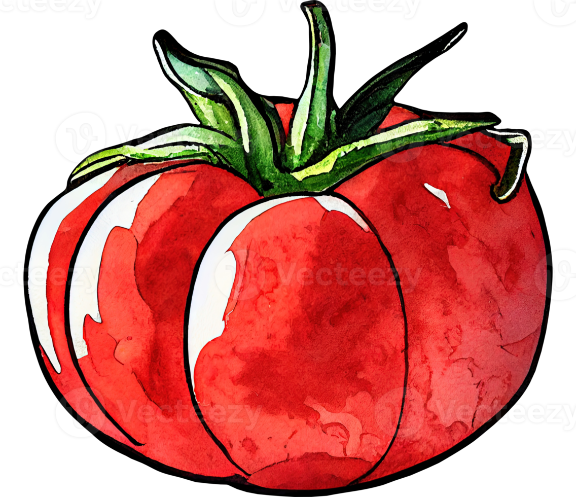 tomate de dessin animé aquarelle png