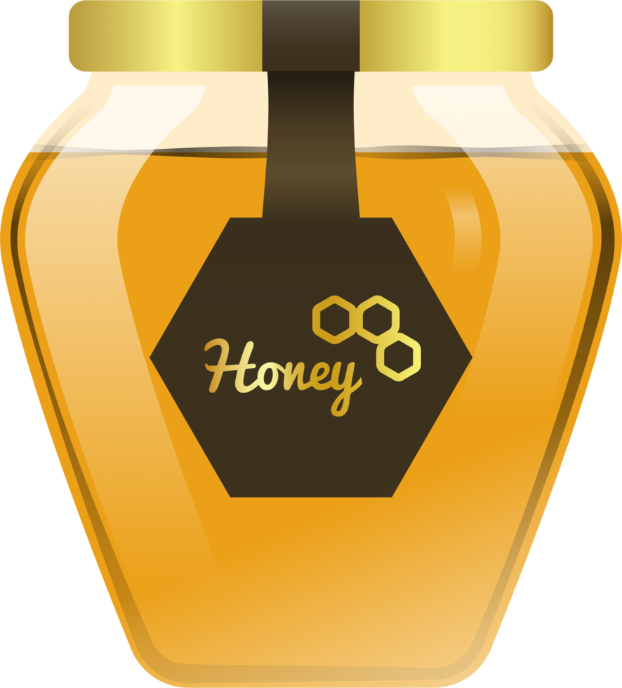 Premium quality honey in jars. Realistic object illustration png