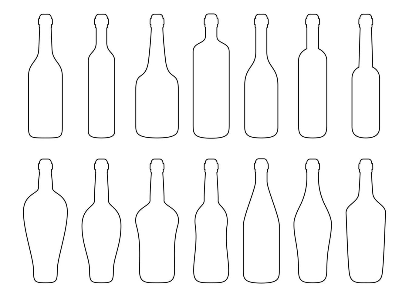 Ilustración de diseño de vector de botella de vidrio aislado sobre fondo blanco