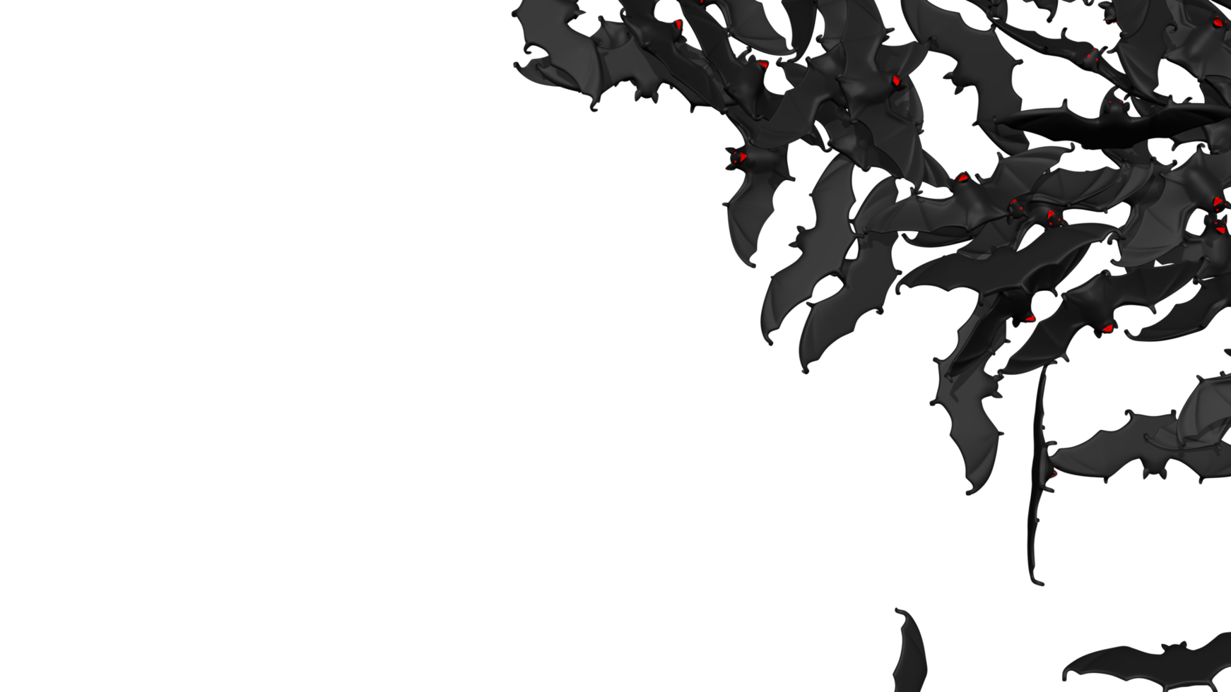 Happy Halloween 3D Scary Bats On Right Side of The Frame,  Isolated Bats, 3D Rendering png