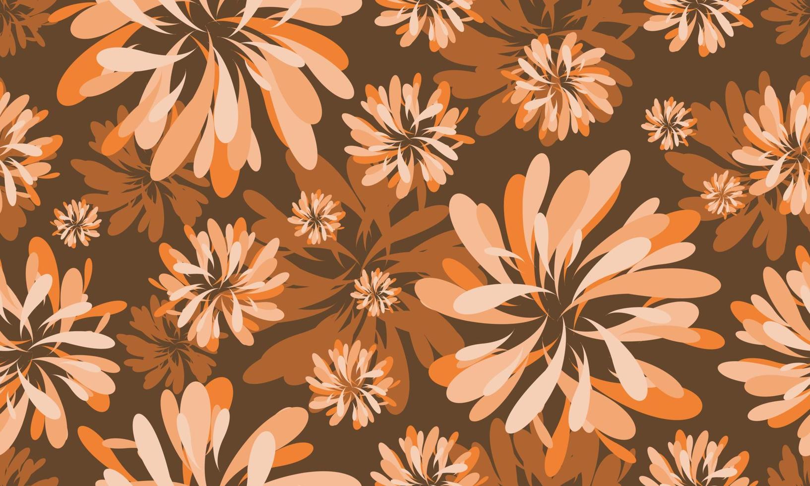 Seamless pattern with black chrysanthemums and leaves for gift wrapping, textile, printing, wallpaper. vector