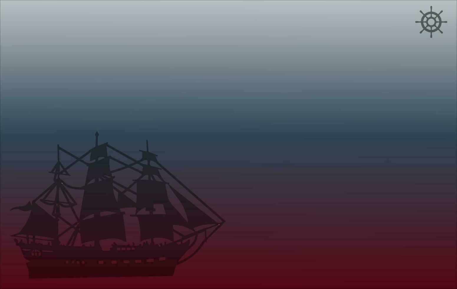 Columbus Day, with white, blue, and red gradient background and Columbus Ship at vector and steer in the right top corner, empty space for copy paste. Can be used for content with the same theme